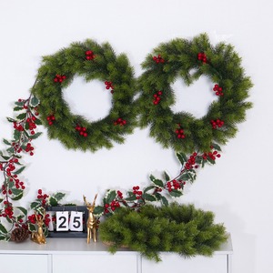 Guirlande de noël Simulation aiguille de pin guirlande de rotin décoration de <span class=keywords><strong>plante</strong></span> verte de noël portes et fenêtres ornements de maison - Product Image 1