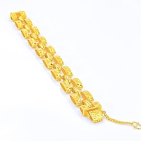 Bracelet tendance Zhenheng de luxe unisexe plaqué or 24 carats avec zircon creux de 15 mm et micro-incrustations, idéal comme cadeau