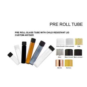 Стеклянная туба для сигарет 116 мм, герметичная, для хранения трав, с защитой от детей, стеклянный конус с наклейкой - Product Image 5