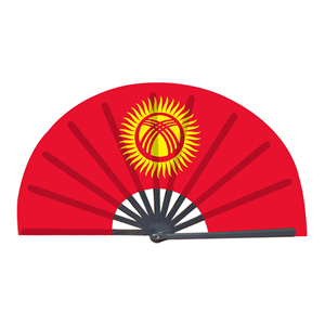 Abanicos Plegables de Bambú con la Bandera de Kirguistán al por Mayor, Abanico de Mano para Carnaval, Boda, Festival, Fiesta, Agencia de Viajes - Product Image 5