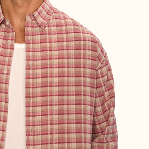 Nuova Collezione <span class=keywords><strong>Camicie</strong></span> a Quadri a Maniche Lunghe per Uomo Alta <span class=keywords><strong>Qualità</strong></span> Camicia Casual Personalizzabile con Logo Bottoni Frontali Disponibile <span class=keywords><strong>Online</strong></span> - Product Image 4