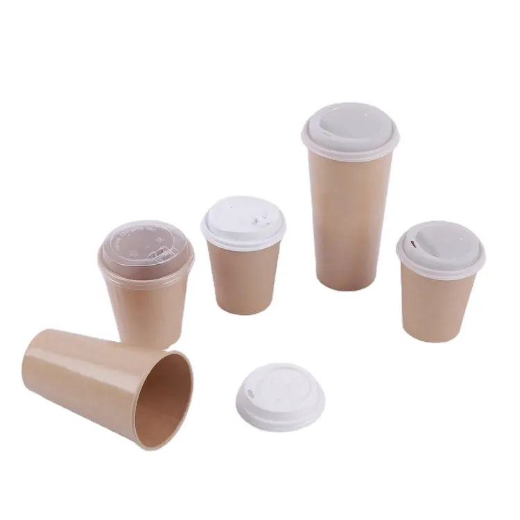 BioKing Promotional Competitive Price Disposable Eco-friendly Kraft Paper Takeaway Coffee paper cup tea cups