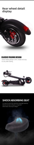 Scooter Plegable de 2 Ruedas de Alta Potencia en Oferta, Motor sin Escobillas de 48V 800W, Batería Negra de Aluminio de 150 kg, J-01 de Alta Potencia - Product Image 5