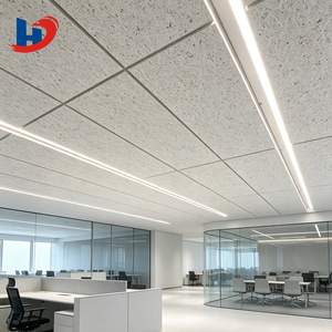 Plaque <span class=keywords><strong>de</strong></span> plafond suspendue HENGJIU en <span class=keywords><strong>laine</strong></span> <span class=keywords><strong>de</strong></span> <span class=keywords><strong>bois</strong></span> minérale moderne 600x1200mm, ignifuge, écologique, pour usage hospitalier et commercial - Product Image 1