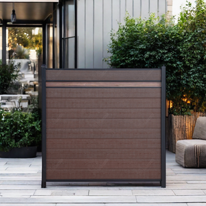 Nouveau Design Vintage & Classique WPC Clôture Composite Personnalisé Extérieur Étanche Grain De Bois Clôture PE Cadre Porte Maison Cour Sécurité - Product Image 6