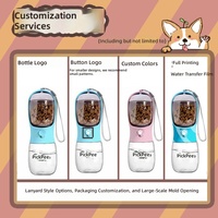 Vente en gros de gobelets de voyage portables pour animaux de compagnie fabriqués en Chine, en ABS résistant aux hautes températures, distributeur d'eau et de nourriture 3 en 1, sangle de transport, pour chats et chiens