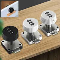 Serrure à combinaison à 3 chiffres sans clé – Serrure de tiroir de meuble moderne et durable en alliage de zinc avec rotation à 360° pour appartement