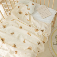 2 Couches de Coton 110*100 cm Mousseline Enveloppée Super Soft Gaze Quilt Baby Bath Towel Cartoon Cover Blanket Swaddle Duvet