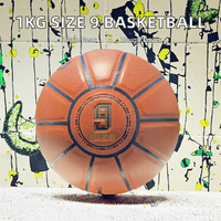 1KG Non. Ballon de basket en cuir intensif pour entraînement, 9 tirs, logo personnalisé, équipement d'entraînement avec revêtement en PU durable
