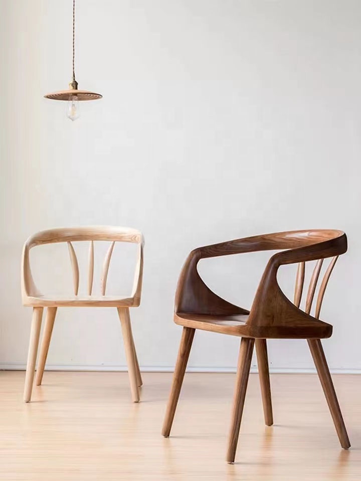 Cafe chair Airplane Nordic Armchair  Plywood Shell shaped Wooden Lobby Lounge Chairs