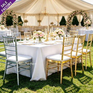 Factory Wholesale <b>Stackable</b> Chiavari <b>Chair</b> Metal Frame Wedding Banquet <b>Chair</b> For Hotel Wedding Venue Event Rental Business - Product Image 1