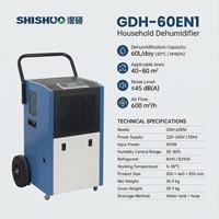 Déshumidificateur portable SHISHUO 60L/D avec roues pour salles de buanderie et séchage de vêtements en intérieur, contrôle de l'humidité