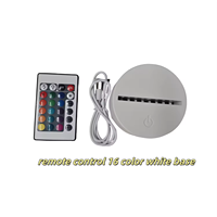 Lampe de nuit LED 7/16 couleurs, illusion 3D, support acrylique Anime, câble USB, télécommande, taille moyenne, matériau ABS pour chambre à coucher