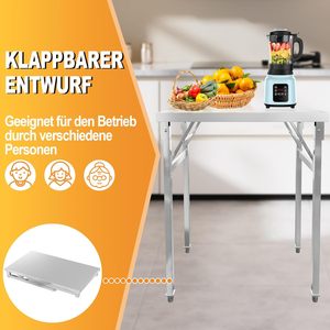 Banco DE TRABAJO plegable de acero inoxidable YRHome, capacidad de carga de 300kg, superficie pulida, resistente a la corrosión, <span class=keywords><strong>Catering</strong></span>, cocina al aire libre - Product Image 5
