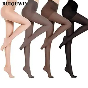 RUIQUWIN Winter Tights Skin Fleece Effect High Waist Polar Pantyhose Socks Women Winter Warm Leggings Wool Leggings