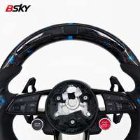 Volant en fibre de carbone forgée bleue avec LED pour Audi R8 A3 8Y 8P 8V B8 B9 TTS A4 A5 A6 C7 C8 A8 Q3 Q5 S3 S4 S5 Rs4