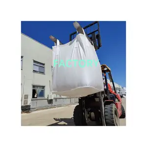 Polypropylene dệt lớn fibc số lượng lớn siêu Bao Jumbo túi với đầu điền vào vòi và đáy phẳng