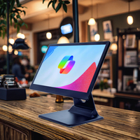 Système de point de vente Android 15,6 pouces sans bordure - Ordinateur portable pliable haute performance avec processeur I3/i5/i7, caisse enregistreuse ultra-fine avec carton d'expédition compact