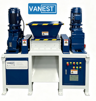 Broyeur métallique à double arbre VANEST pour l'usine de recyclage des ferrailleurs, machine à broyer les câbles en cuivre, les palettes en bois, le plastique et le bois.