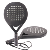 Logo personnalisé Paddle Padel Raquette de tennis Diamant/Larme/Forme ronde en fibre de verre 3K/12K/18K/Fibre de carbone avec filet en nylon