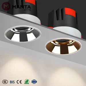 Встраиваемый умный потолочный светильник CRI 90Ra с регулируемой яркостью, Точечный светильник для помещений, круглый светодиодный потолочный светильник COB для отеля