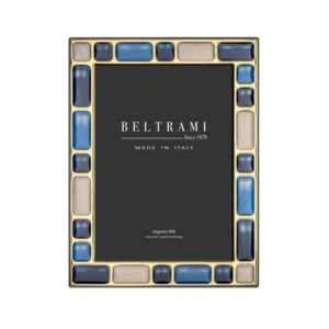 Marco de Fotos Rectangular Beltrami con Estructura de Madera Plateada y Relieve, 9x12, Hecho en Italia - Product Image 1
