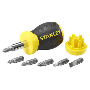 Stanley Magnetic <b>Bit</b> Holder <b>Screwdriver</b> <b>Set</b> With 5 <b>Bits</b> And Storage Cap - Product Image 1