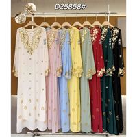 Robe kaftan maxi abaya de luxe avec broderie lourde et sequins pour mariage