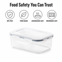 Récipient de stockage alimentaire rectangulaire hermétique avec logo personnalisé en plastique PP sans BPA vente en gros de cuisine garde-manger pour la préparation de repas