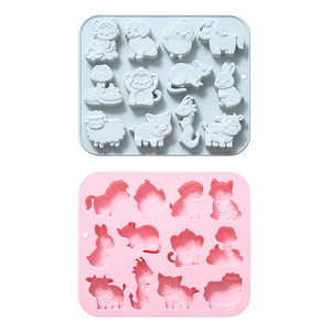 12-Cavity Animals Nonstick <b>Silicone</b> Cake Molds Food-Grade Reusable Cute <b>Silicone</b> Magnetic Chocolate, Candy & Ice DIY Molds - Product Image 1