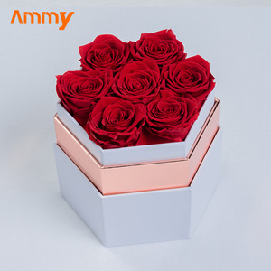 Caja de regalo cuadrada de <span class=keywords><strong>rosas</strong></span> de flores preservadas hechas a mano de Ammy con joyero, regalo de <span class=keywords><strong>cumpleaños</strong></span> de Rosa eterna, regalo de <span class=keywords><strong>cumpleaños</strong></span>, AM-PFB04 - Product Image 5