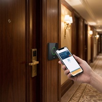 A44 Pembaca Kartu NFC Kontrol Akses Pintu Pemindai Barcode QR WiFi RS485 Wiegand untuk Hotel Gedung Perkantoran