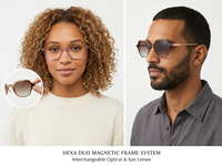 Nouveauté, lunettes en acétate faites à la main, montures carrées, monture optique, clip magnétique pour lunettes de soleil, femme