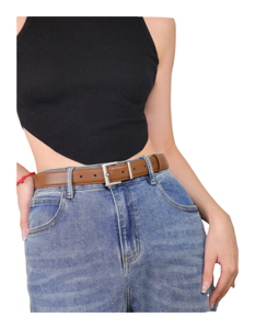 Pantalones Cargo Vintage hechos a mano para hombre, Cinturón de piel de vaca genuina, capa superior, aspecto desgastado, Pin de aleación de acero informal, producto de cuero genuino - Product Image 1