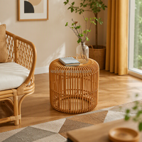 Table basse en rotin minimaliste moderne pour salon et hôtel, écologique, durable, faite à la main