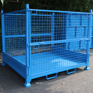 Ağır hizmet tipi tel örgü depolama kafesi-mal depolama ve lojistik ciro için İstistackable depo konteyneri - Product Image 4