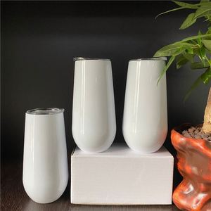 New Product 6oz Wine Tumbler Champagne Cola Stainless Insulation Egg Shaped <b>Cup</b> With <b>Plastic</b> <b>Drinking</b> Lid for Sublimation - Product Image 4