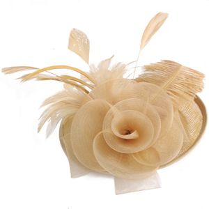 Tùy chỉnh thực hiện Phụ Nữ Nhà thờ Mũ trà bên đám cưới lông sinamay fascinators mũ cho phụ nữ Headband Clip Mũ sắt - Product Image 5