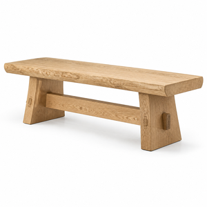 Comfortable Eco-Friendly Oak Hall <b>Bench</b> Garden Chair Saber <b>Legs</b>-Durable Waterproof Outdoor Furniture Restaurant Patio Use Solid - Product Image 1