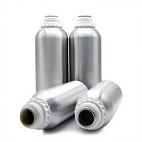 Bouteille cosmétique vide en aluminium argenté de 50 ml à 1250 ml avec bouchon inviolable et joint interne pour huiles essentielles, lotions et diffuseurs – Vente en gros