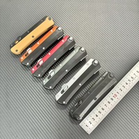 Couteau OTF à lame en acier Damas, couteau de poche pliant avec manche en aluminium, outil EDC d'extérieur, logo personnalisé, vente en gros