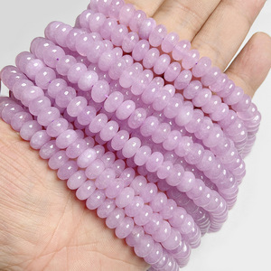 Perles plates en <span class=keywords><strong>jade</strong></span> naturel 5x8mm, forme abaque, pour la fabrication de bijoux DIY, vente en gros - Product Image 3