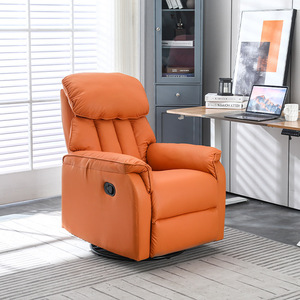 Hiện đại sang trọng duy nhất màu cam điện ngồi có thể ngả sofa với điều chỉnh màu Be da Trung Quốc có tính năng massage chức năng khung gỗ - Product Image 2