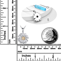 Bijoux de crémation en argent sterling 925 de forme circulaire en zircon cubique marguerite urne collier pour cendres