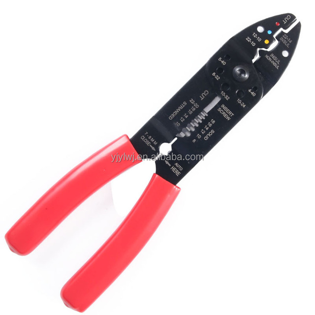 8.5-inch AWG 22-10 Electrical Electrician Network Cable Terminal Wire Cutting Crimping Crimper Wire Stripping Tools Plier