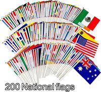 Drapeaux à main personnalisés avec logo publicitaire en gros, promotion mondiale, avec mât en plastique, mini drapeau à main à agiter