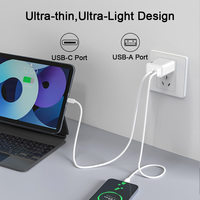 Adaptateur chargeur USB Schitec US Standard 20W 3.0, finition mate givrée, double sortie A+C, chargeur de voyage compact, charge rapide pour mobile