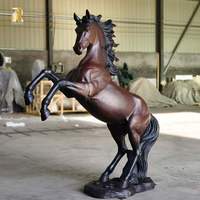 Statue de cheval galopant en bronze noir de grande taille de haute qualité RELONG, sculpture personnalisée, nouveau design pour parc extérieur, jardin