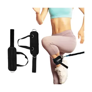 Professional leg trainer Adjustable Double D-Ring Ankle Support Belt Straps Machine Pair with Resistance Band Ankle Straps