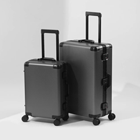 Valise trolley unisexe 20 pouces grande capacité avec serrure TSA, coque rigide en aluminium et magnésium, légère, élégante et simple